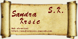 Sandra Kršić vizit kartica